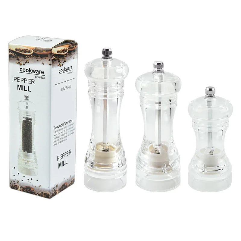 Hot Sale Salt and Pepper Grinder Manual Acrylic 4"5"6"Elegant Salt Grinder and Pepper Grinder Mill