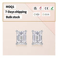 925 Sterling Silver Stud Earrings with Free Video & Picture Emerald Cut 0.5/1 Carat Moissanite VVS Grading Certificate Included