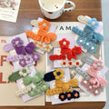 Autumn and Winter New Girl Sweet Bow Flower Four-piece Suit Knitted Hairpin 4 Flower Hair Clips Women