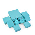 Custom Logo Blue Luxury Velvet Jewelry Box with UV Coating and Sponge Lining for Rings Necklaces Watches Personalized Packaging