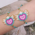 Miyuki Handmade Bohemian Style Bracelet with Heart Wing Design Cute and Fashionable Beaded Accessory Perfect Angel-cord-bracelet