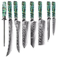 Handmade Damascus Chef Knife with 9cr18mo Steel Blade Ox Kitchen Cooking Knife with Resin Shell Handle Home Kitchen Tool
