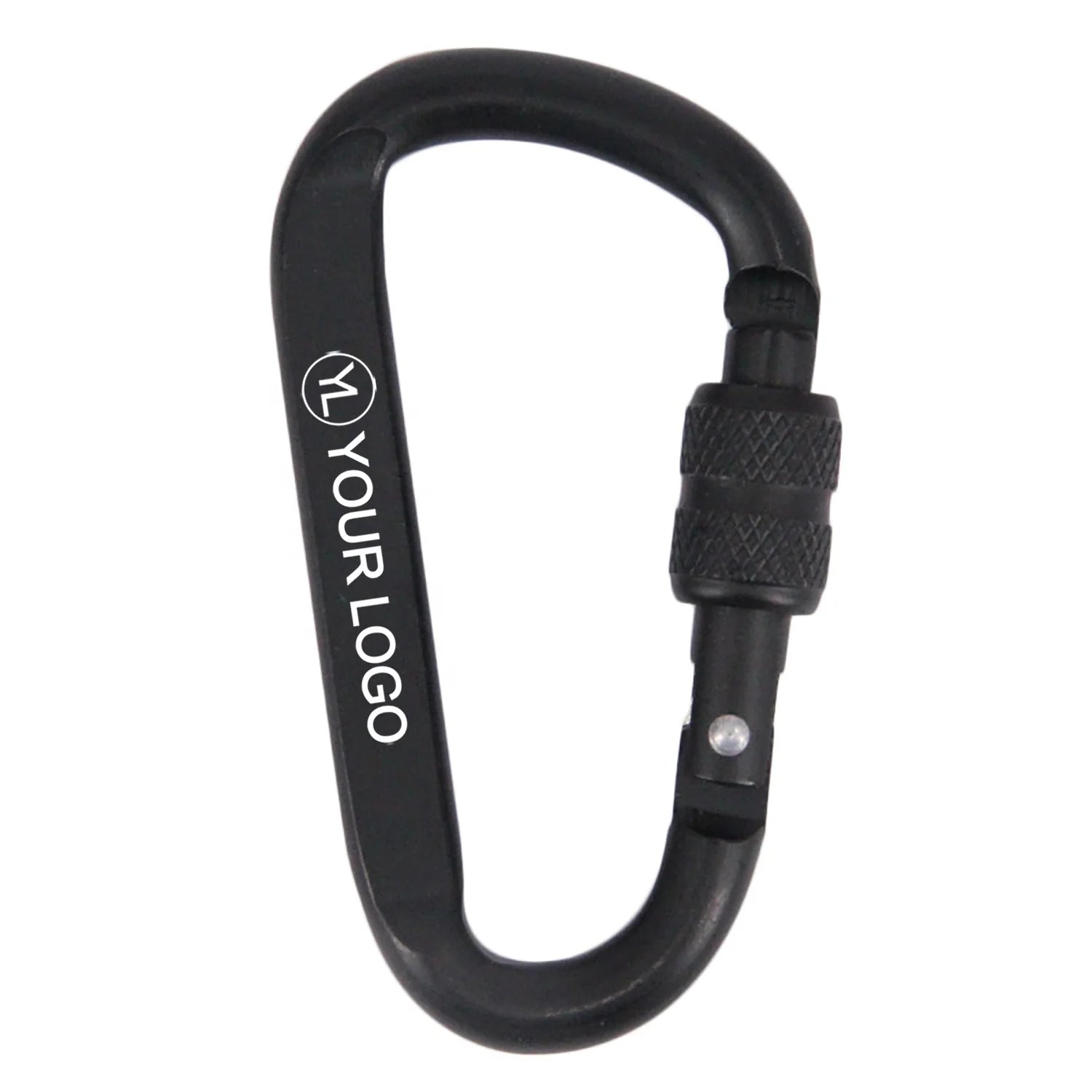Custom Logo Safety Spring Hook Screw Gate Aluminum D Shaped Carabiner Clips for Promotional Giveaway