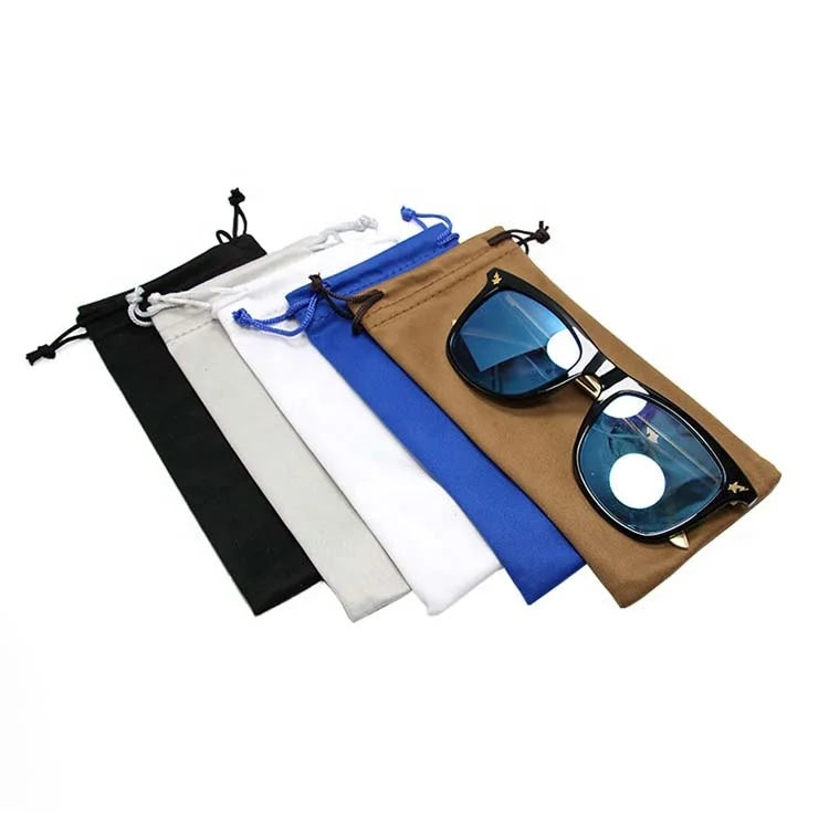 New Products 2025 Portable Eyeglasses Bag Sunglasses Pouch with Drawstring Microfiber Sunglasses Glasses Storage Protection