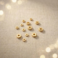 100Pcs/Bag Ball Spacer Beads 14K/18K Gold Plated 925 Silver Plated Brass Smooth Jewelry Making Supplies for Bracelet Accessories