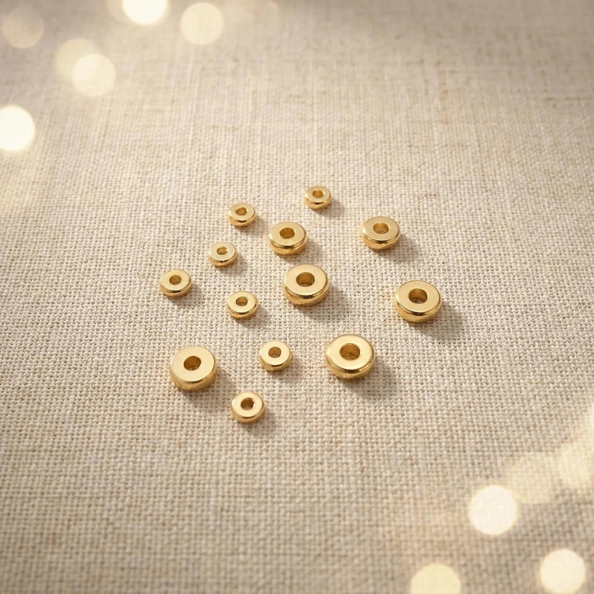 100Pcs/Bag Ball Spacer Beads 14K/18K Gold Plated 925 Silver Plated Brass Smooth Jewelry Making Supplies for Bracelet Accessories