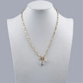 Alloy Round Shell Alphabet Letter Pendant Gold Pearl Necklace for Women Classic Pearl Grade a