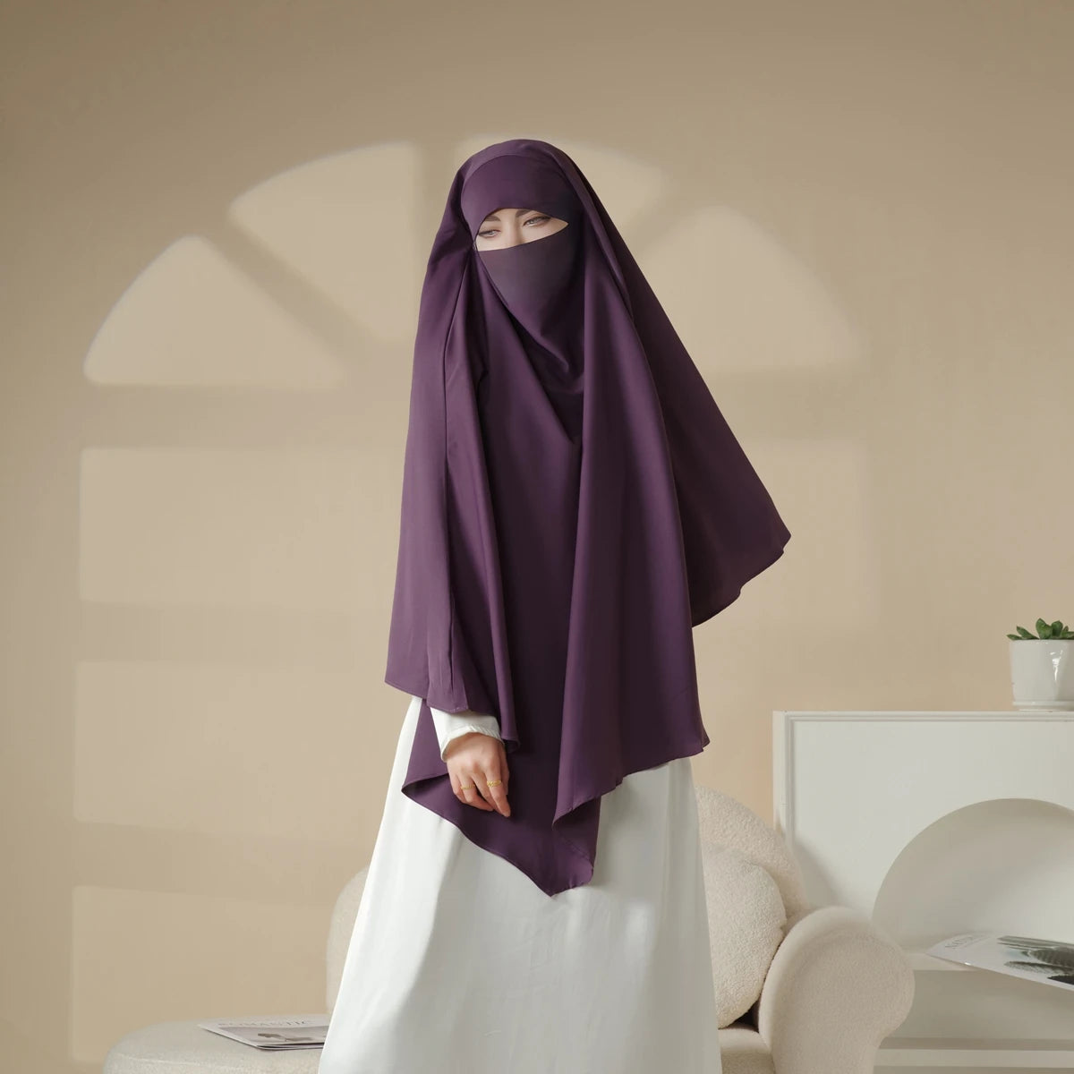 Wholesale Nida Modest Hijab Robe Prayer Dress for Muslim Women Long Ready Wear Instant Hijab in Polyester