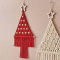 Cotton Macrame Christmas Tree Tapestry Christmas Ornament Handmade Wall Hanging Woven Tassel Boho Eco-Friendly Washable Home