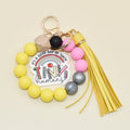 Wholesale Silicone Pencil Beaded With IT IS GOOD DAY to TEACH TNIY Disc Charm Wristlet Bracelet Keychain for Teacher Gifts