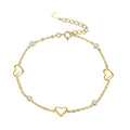 925 Silver Minimalist Bracelet Jewelry 925 Sterling Silver Small Heart Shape with Diamond Zircon Chain Bracelets Women