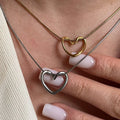 18K Gold Plated Stainless Steel Chain Fashion Vintage Twist Heart Pendant Necklace Shell Simple 'I Love You' for Women Gift