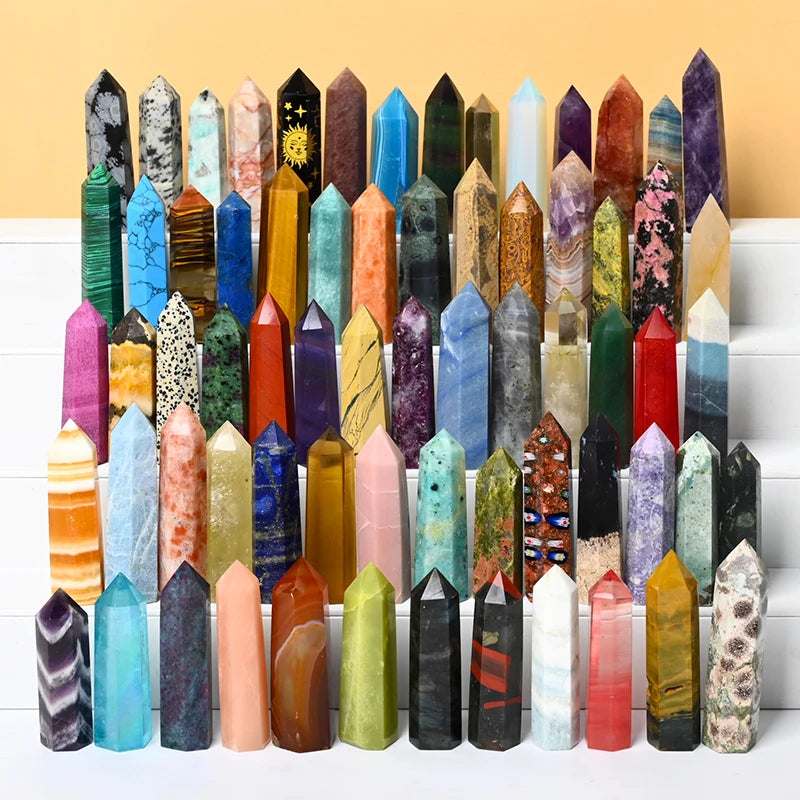 Hot Selling Natural Hand Polished Citrine Amethyst Double Point Healing Crystal Wands Towers