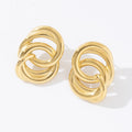 18k Gold Plated Stainless Steel Waterproof Tarnish Free Hypoallergenic Wholesale Custom Circle Knot Stud Earrings