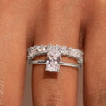 CAOSHI Trendy Jewelry 2Pcs Sets Couple Rings for Dainty Geometry Design Cubic Zirconia Women Silver/Gold Plated Wedding CZ Rings