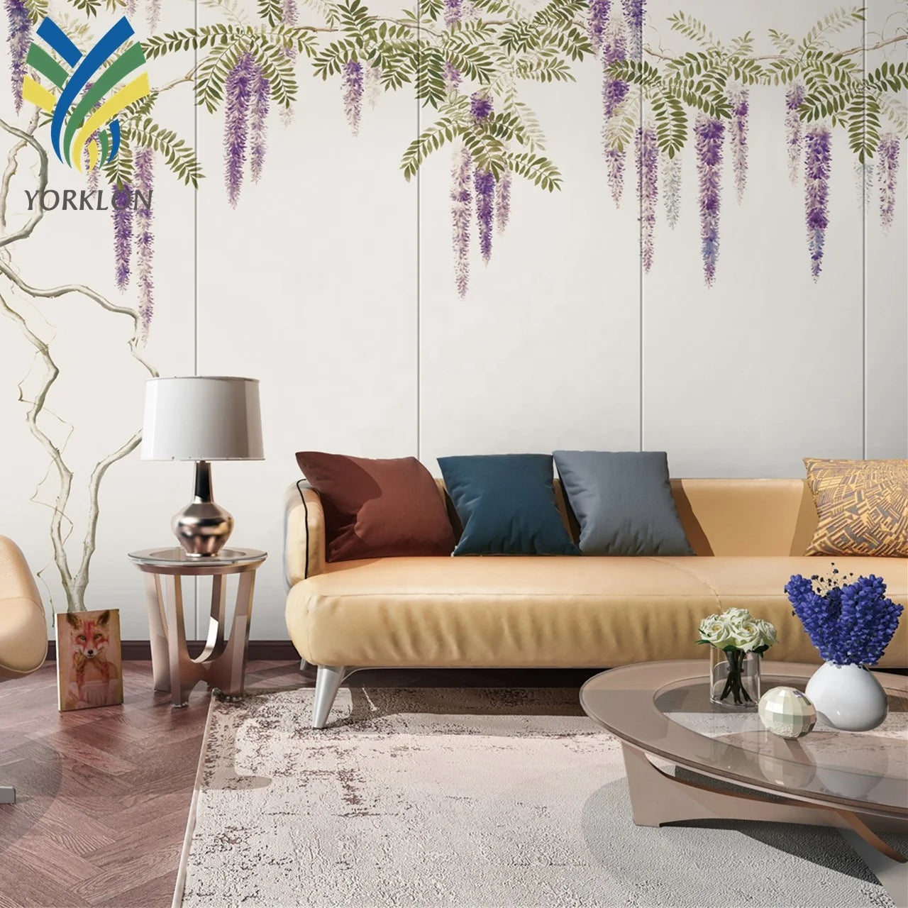 YKEX 076 Natural 3D Wallpaper Murals Modern Abstract Art Plant Leaf Waterproof Home Decoration Wall Paper