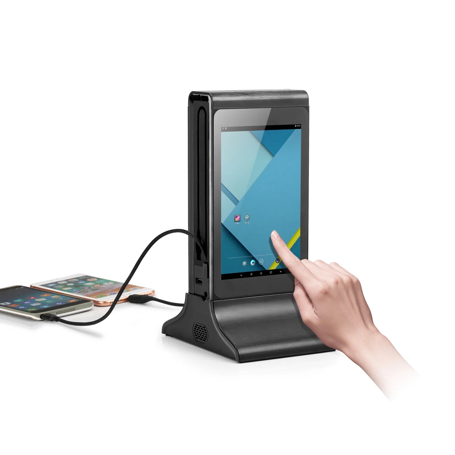 WIFI  7Inch Screen Digital Signage Table Talker Restaurant Advertising Menu Display Mobile Power Bank Charge Station