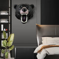 Lifelike Roaring Black Bear Head Resin Wall Sculpture Realistic Fur Texture for Living Room Decor Wild Animal Art Piece