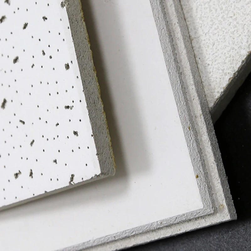 Modern White Acoustic Mineral Fiber Ceiling Tiles Square Tegular Edge Fireproof with Perforated Design for Hospitals Hotels