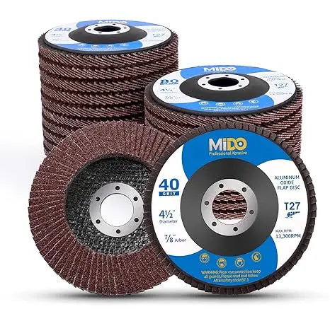 In Stock 4.5" X 7/8" Flap Disc 200 PCS 40/60/80/120 Grit Aluminum Oxide Sanding Grinding Wheels Type 27 for Angle Grinder
