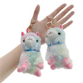Kawaii Stuffed Animal Llamas Peluches Keychain rainbow Alpaca Llama Key Chains Bag Pendant Decor Plush Doll Gifts Sheep Keychain