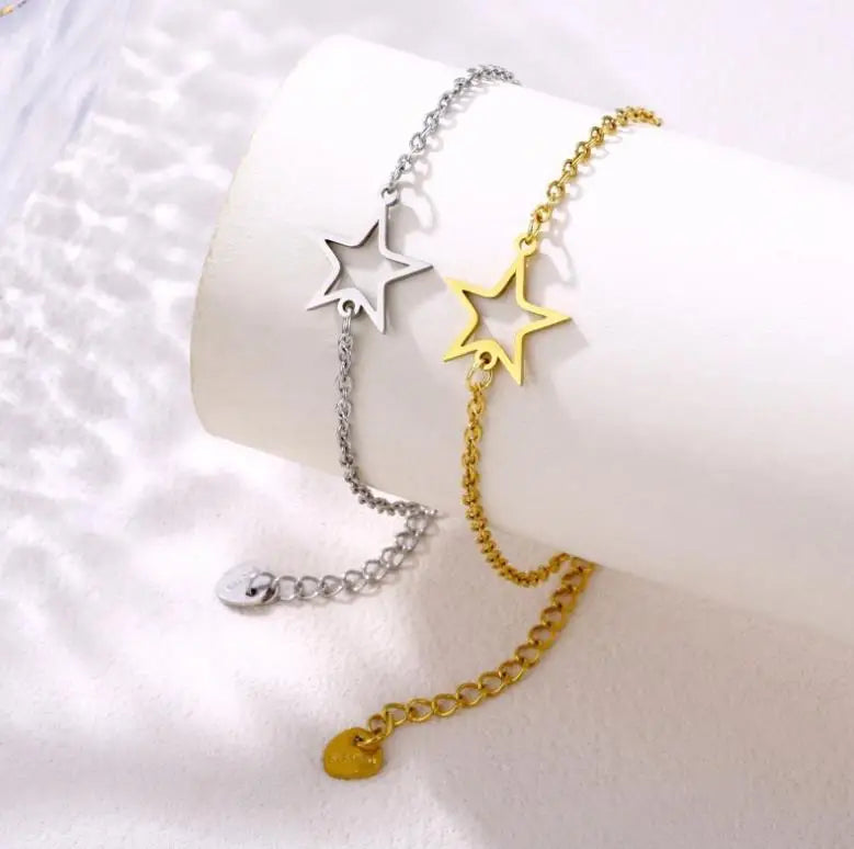 GT Jewelry Brazaletes Plain Nars Star Charm Link Chains Woman Gold  Plated Star Bracelets Women Men
