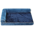 Pet Bed Deluxe Plush L Shaped Couch With Waterproof Lining Bolster Sleeping Sofa Removable Washable Cover Non Skid Bottom