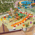 2024 New Outdoor  Water Park with Super Fun Water Slides a Nd Dry Outdoor Kids Adult Playground Equipment for Adults