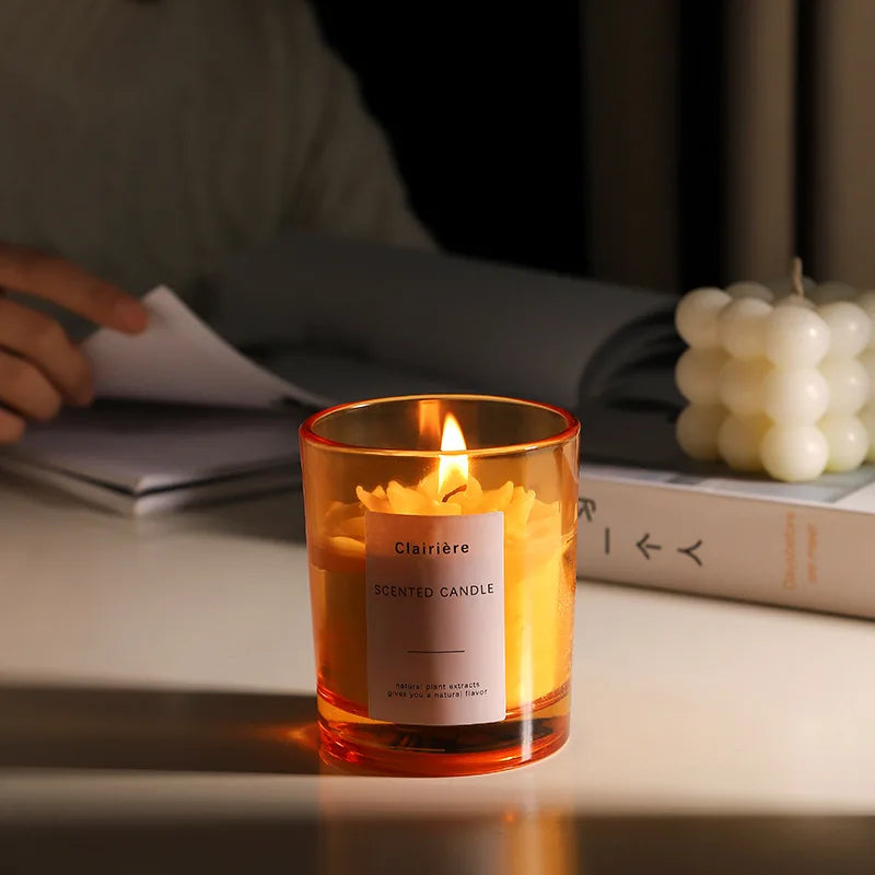 Romantic Luxury Floral Design Eco-Friendly Soy Wax Aromatherapy Scented Customized Scents Handmade PILLAR Holiday Christmas