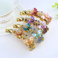 Women Elegant Banana Hair Claw Clip Ponytail Holder Butterfly Flower Crystal Hairpin Rhinestone Diamond Banana Hair Clip