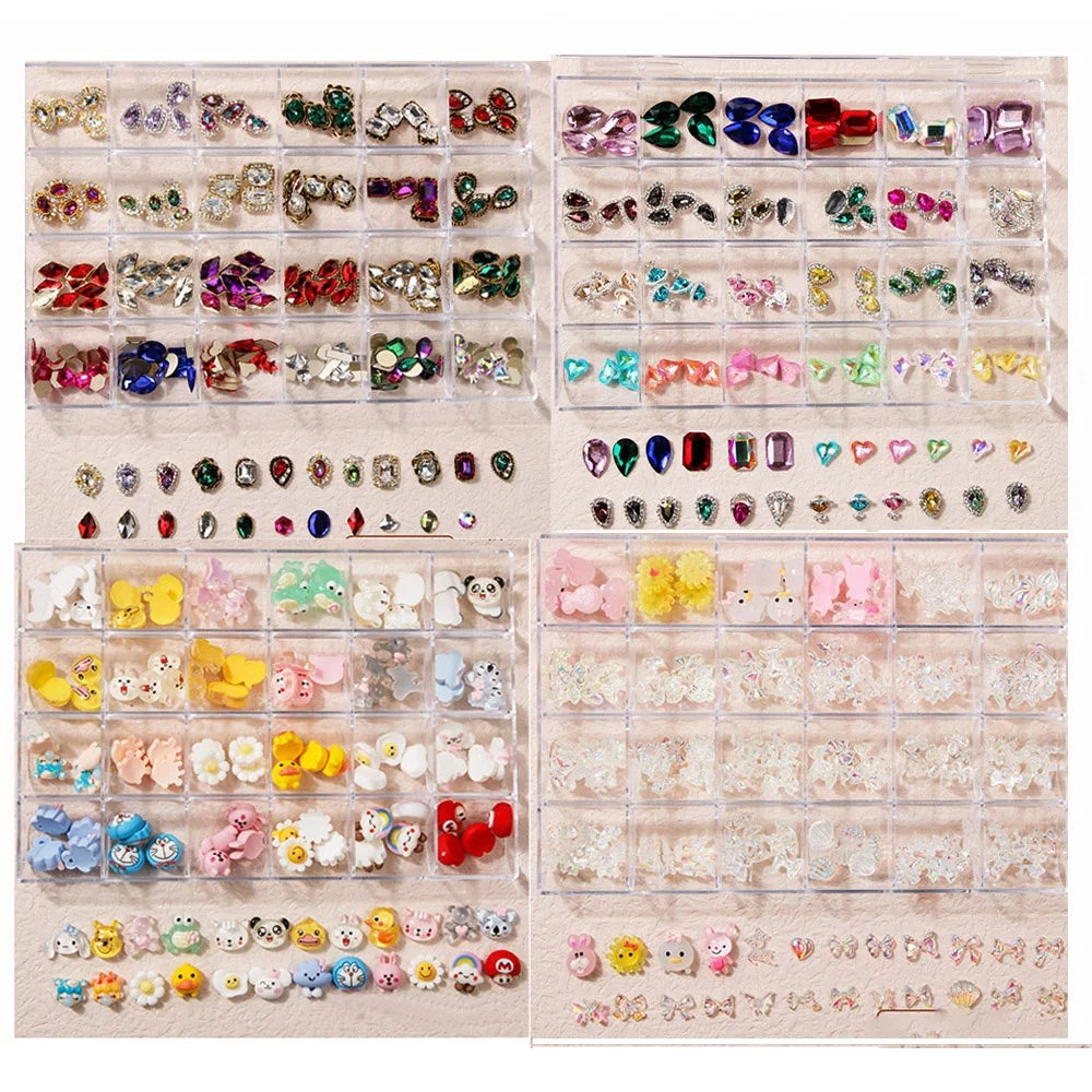 Glitter Rhinestone Nails Charm Decoration 3D Nail Art Colorful Acrylic Diamond  Nail Art Decoration