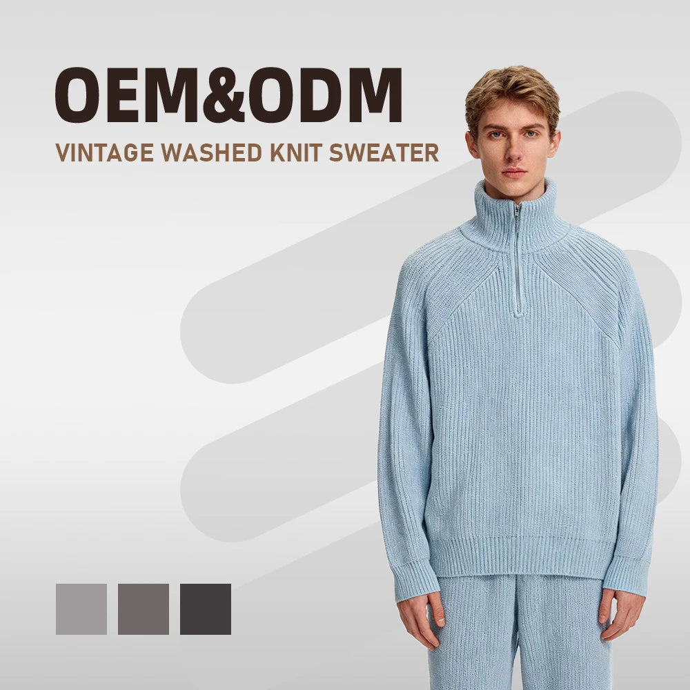 Custom Men's Winter Slim Warm Turtleneck Pullover Full Sleeve Anti-Wrinkle Anti-Pilling Anti-Shrink Breathable