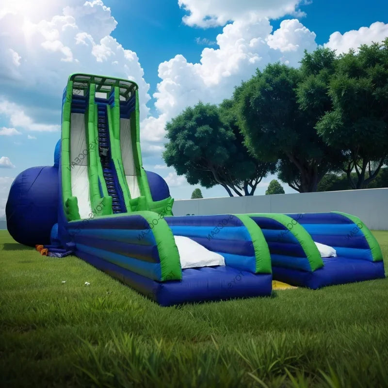 Customized Large Commercial Outdoor Adult 2-slide Inflatable Water Slide