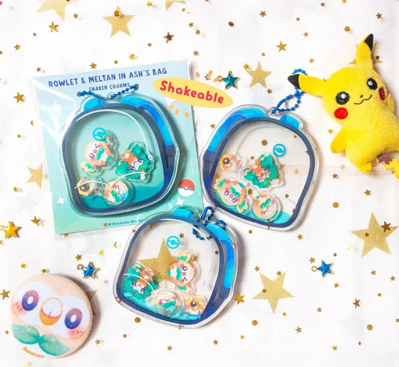 Wholesale Custom Double Sided Acrylic Digital Printing Promotional Anime Shaking Keychains with Fancy Shaker for Bag Decoration