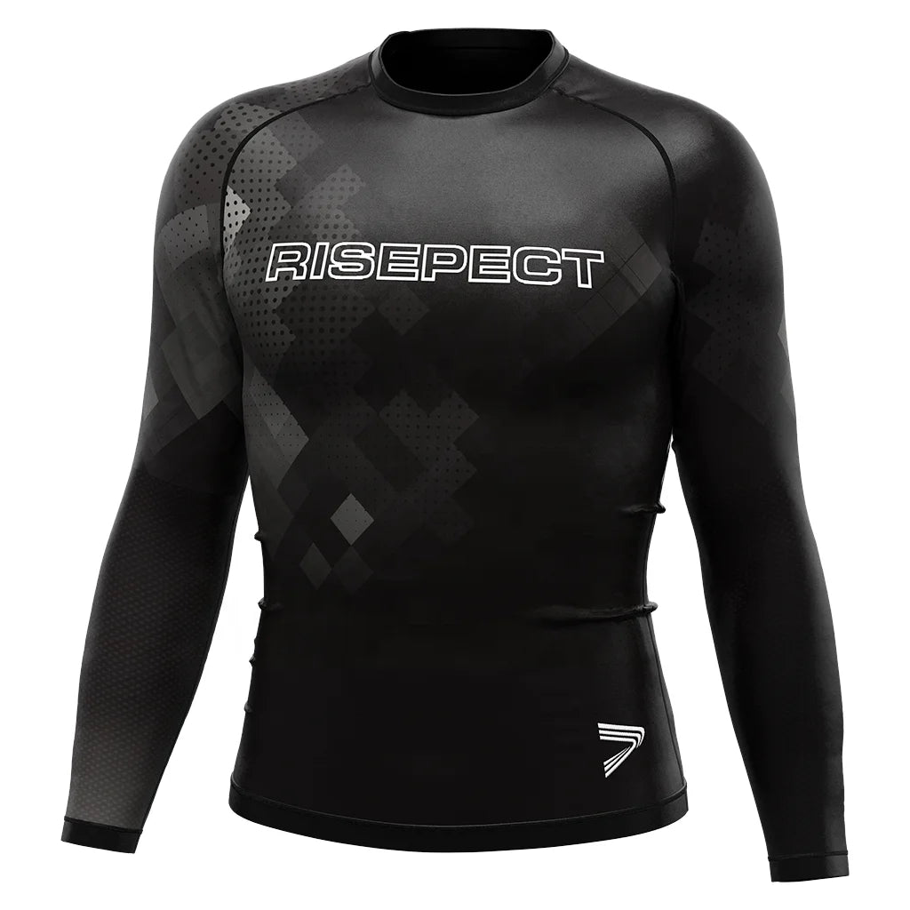 Custom Made Long Sleeve Rash Guard for Men for Gym BJJ & MMA Training Featuring Custom Logo