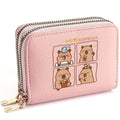 Hot-selling New High-quality Cartoon Pattern Printing PU Leather Double Zipper Credit Card Holder Women's Short Wallet