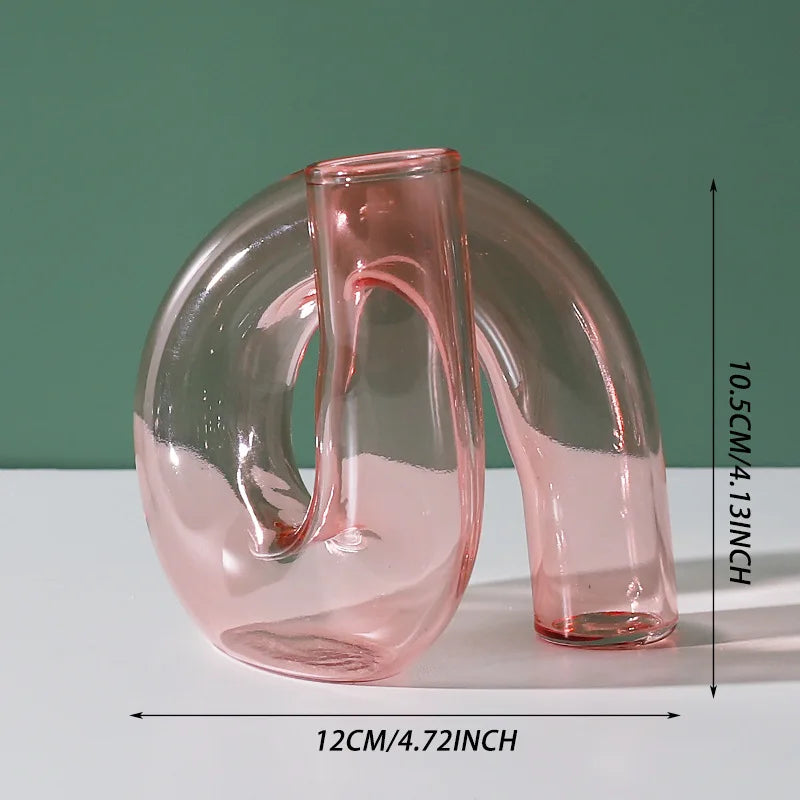 Modern Style Wholesale Multi-Color Borosilicate Glass Tabletop Vase Special-Shaped Customizable for Home & Wedding Decor
