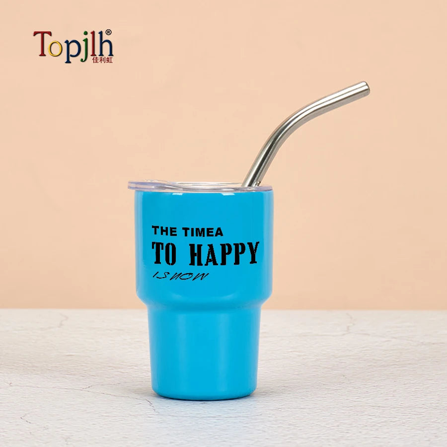 Topjlh Sublimation Blanks 3oz Double Wall Cute Stainless Steel Mini Tumbler Shot Glasses Vacuum Tumbler Cup for Party Wedding