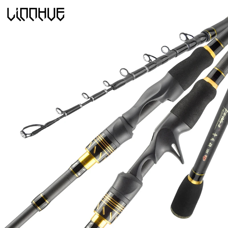 CHILENT Fishing Rod 1.8m 2.1m Carbon Spinning Rod Travel Fishing Super Light 140g 8GR 7 Section Baitcasting Rod