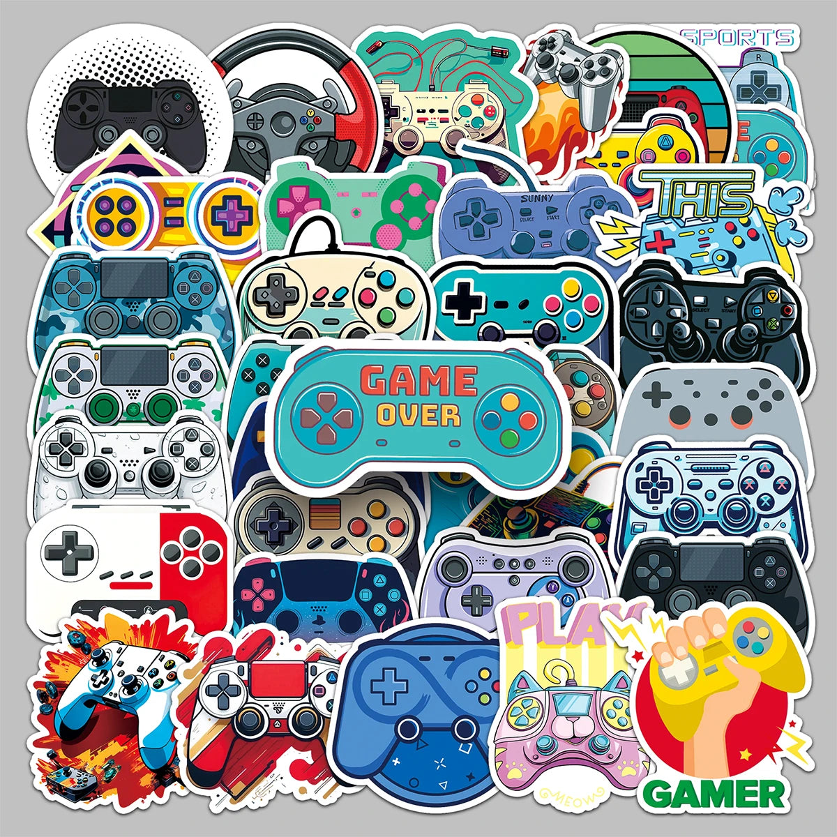 50PCS Factory Wholesale Computer Stickers Creative Decoration Personality Trend Gamepad(B) Stickers
