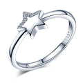 Adjustable Woman's Ring Cubic Zirconia Star Rings for Christmas
