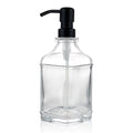 Classic Soap Dispenser Press 300ML Bottle Stainless Steel Pump Thickened Clear Glass Square Hand Soap Dispenser