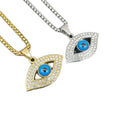 Hot Selling Eye of Horus Pendant Necklace Jewelry Turkish Gold Plated Silver Color Stainless Steel Blue Hamsa Evil Eyes Necklace