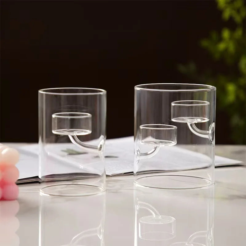 Customized clear Glass Crystal Glass Candle Holder Lanterns Candle Tubes Cylinders