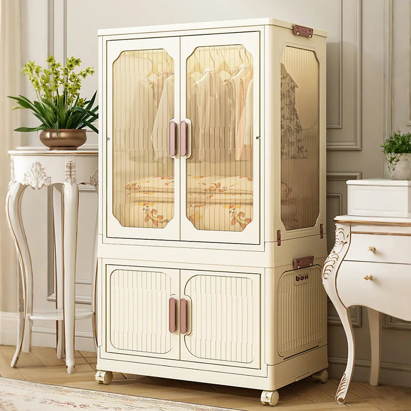 Modern Extendable Foldable Small Plastic Wardrobe for Bedroom Living Room School & Workshop Clothes Storage with Kids' Artifacts