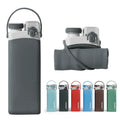 Collapsible Food Grade Silicone Water Bottle with Straw 20 oz Leak-proof Reusable Eco-Friendly Travel Outdoor Portable
