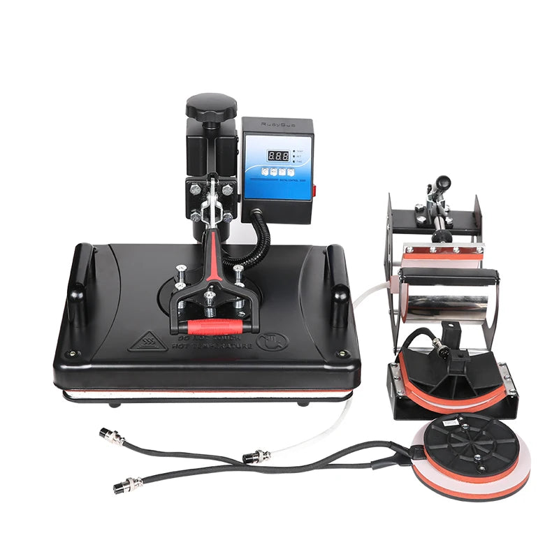 RubySub 5 in 1 Heat Press Machine Digital T-shirt Heat Transfer 12" X 15" Sublimation Machine for Mug Hat Plate Print