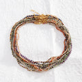 Genuine Gold Plated Colourful Natural Stone Small Round Beaded Necklaces for Women Wholesale
