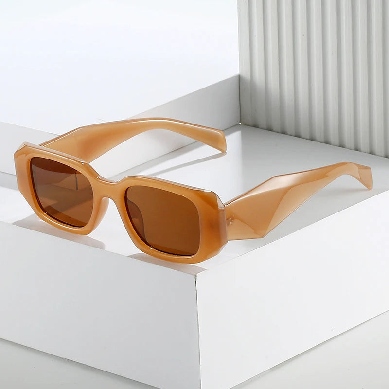 Unisex Trendy square Small Frame Personality Angular Cut High Quality Y2K Sunglasses Hip Hop Fashion Eyewear
