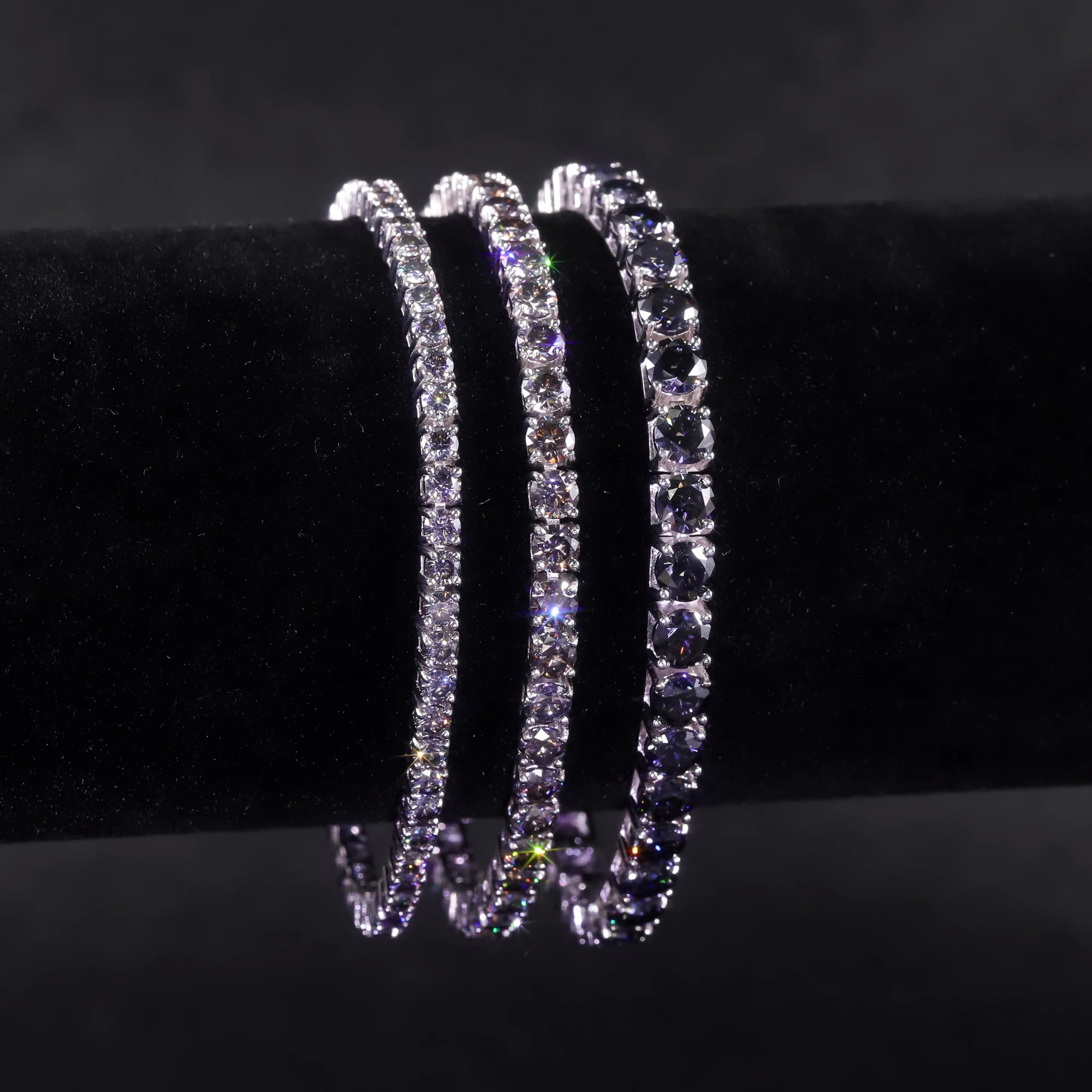 Abiding Jewelry Factory Custom 925 Sterling Silver Hiphop VVS Diamond Chain Moissanite Tennis Bracelet With GRA Certificate